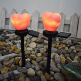 Outdoor Solar Garden Stake Lights Waterproof Solar Red Heart Shaped Pathway Lamps Landscape Lamp for Garden Lawn Decor - Extra Image
