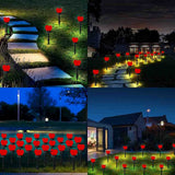 Outdoor Solar Garden Stake Lights Waterproof Solar Red Heart Shaped Pathway Lamps Landscape Lamp for Garden Lawn Decor - Extra Image