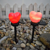 Outdoor Solar Garden Stake Lights Waterproof Solar Red Heart Shaped Pathway Lamps Landscape Lamp for Garden Lawn Decor