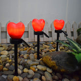 Outdoor Solar Garden Stake Lights Waterproof Solar Red Heart Shaped Pathway Lamps Landscape Lamp for Garden Lawn Decor - Extra Image
