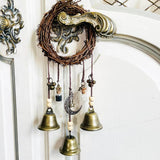 Witch Wind Chimes Wreath Handmade Witch Bells Protection Door Hangers Hanging Witch Bells Wind Chimes for Home Door