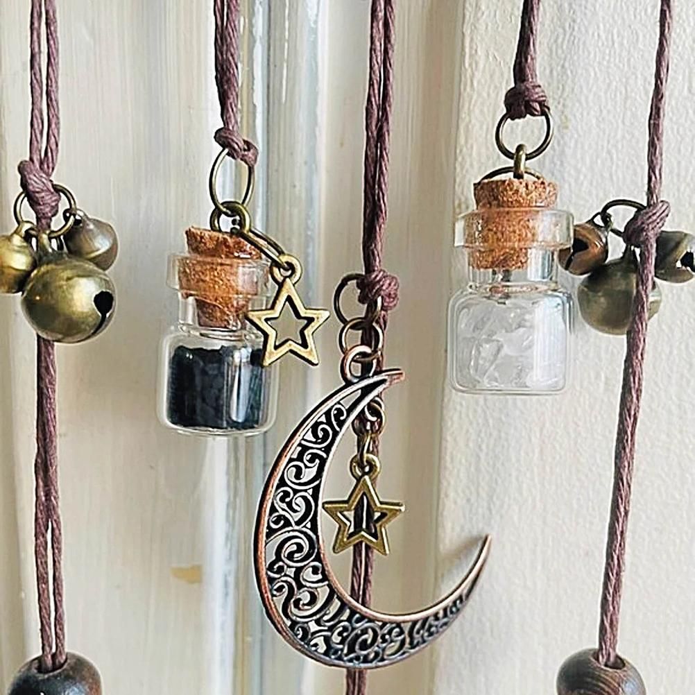 Witch Wind Chimes Wreath Handmade Witch Bells Protection Door Hangers Hanging Witch Bells Wind Chimes for Home Door