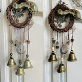 Witch Wind Chimes Wreath Handmade Witch Bells Protection Door Hangers Hanging Witch Bells Wind Chimes for Home Door