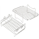 2Pcs Air Fryer Rack 304 Stainless Steel Dehydrator Rack with 4 Barbecue Sticks for 8QT Dual Basket Air Fryer