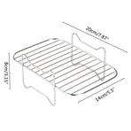 2Pcs Air Fryer Rack 304 Stainless Steel Dehydrator Rack with 4 Barbecue Sticks for 8QT Dual Basket Air Fryer
