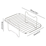 2Pcs Air Fryer Rack 304 Stainless Steel Dehydrator Rack with 4 Barbecue Sticks for 8QT Dual Basket Air Fryer - Side View