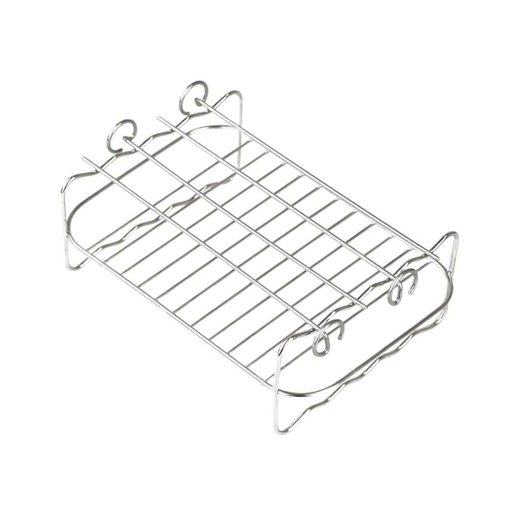 2Pcs Air Fryer Rack 304 Stainless Steel Dehydrator Rack with 4 Barbecue Sticks for 8QT Dual Basket Air Fryer