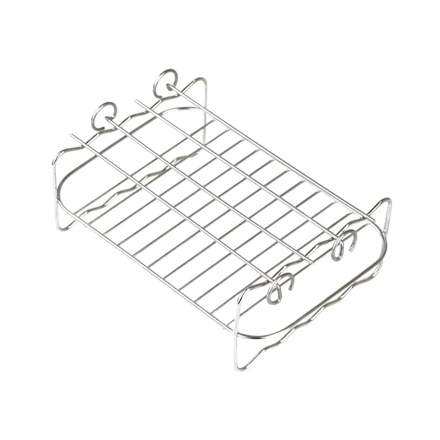 2Pcs Air Fryer Rack 304 Stainless Steel Dehydrator Rack with 4 Barbecue Sticks for 8QT Dual Basket Air Fryer