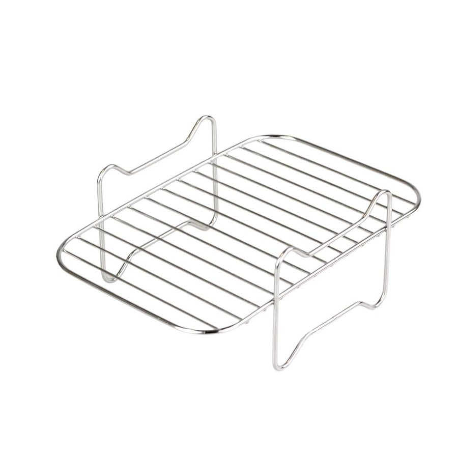 2Pcs Air Fryer Rack 304 Stainless Steel Dehydrator Rack with 4 Barbecue Sticks for 8QT Dual Basket Air Fryer