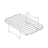 2Pcs Air Fryer Rack 304 Stainless Steel Dehydrator Rack with 4 Barbecue Sticks for 8QT Dual Basket Air Fryer - Low Angle