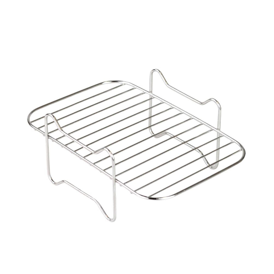2Pcs Air Fryer Rack 304 Stainless Steel Dehydrator Rack with 4 Barbecue Sticks for 8QT Dual Basket Air Fryer