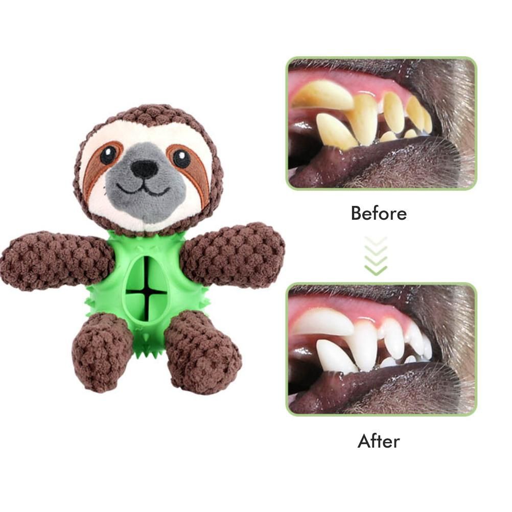 Plush Dog Toys Interactive Dog Puzzle Toys Cute Sloth Teething Chew Squeaky Dog Toys for Small Medium Large Dogs
