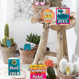 Tiered Tray Stand Wood Tiered Serving Tray Decor Holder Summer Beach Farmhouse Decorative Wooden Tiered Stand Kitchen Counter Table Decor - Close-Up Angle