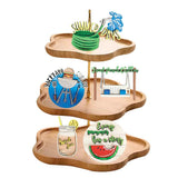 Summer Tiered Tray Decor Set Farmhouse Wood Tiered Tray Decor Items Summer Theme Mini Wooden Signs Home Kitchen Decorations