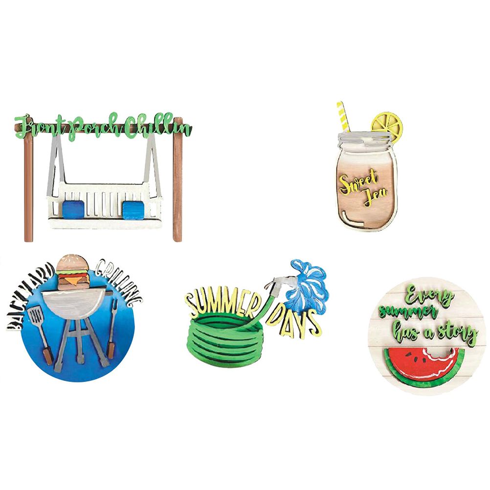 Summer Tiered Tray Decor Set Farmhouse Wood Tiered Tray Decor Items Summer Theme Mini Wooden Signs Home Kitchen Decorations