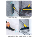 Floor Scrub Brush with Detachable Long Handle 120° Rotating Shower Floor Scrubber Household Cleaning Brush for Bathroom Kitchen - 45-Degree Angle