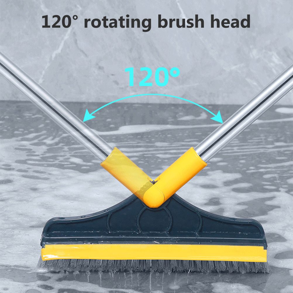 Floor Scrub Brush with Detachable Long Handle 120° Rotating Shower Floor Scrubber Household Cleaning Brush for Bathroom Kitchen