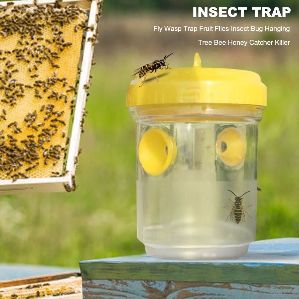 Wasp Trap Hanging Wasp Cather Wasp Killer Reusable Bee Trap Catcher for Wasps Hornets Insects Fruit Fly Trap