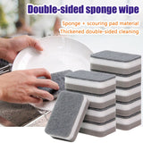 10Pcs Cleaning Scrub Sponges Heavy Duty Scrubbing Dish Sponge Dishwashing Sponge for Kitchen Dish Sink Bathroom Cleaning