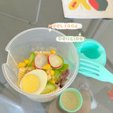 Fresh Salad Container Serving Cup with Dressing Container Fork Portable Plastic Food Storage Bottle for Picnic Lunch