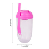Fresh Salad Container Serving Cup with Dressing Container Fork Portable Plastic Food Storage Bottle for Picnic Lunch - Front View