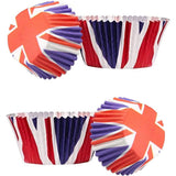 200Pcs Union Jack Mini Paper Baking Cups Cupcake Liners Cupcake Wrappers for Queen Platinum Jubilee Party Supplies Decorations - Side View