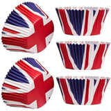 200Pcs Union Jack Mini Paper Baking Cups Cupcake Liners Cupcake Wrappers for Queen Platinum Jubilee Party Supplies Decorations