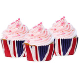 200Pcs Union Jack Mini Paper Baking Cups Cupcake Liners Cupcake Wrappers for Queen Platinum Jubilee Party Supplies Decorations - Rear View