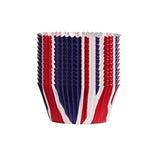 200Pcs Union Jack Mini Paper Baking Cups Cupcake Liners Cupcake Wrappers for Queen Platinum Jubilee Party Supplies Decorations - Close-Up Angle