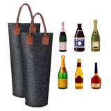 Single Bottle Wine Tote Bag Portable Felt Insulated Padded Thermal Wine Carrier Bag Wine Cooler for Travel Picnic Beach Wine Gifts - Side View