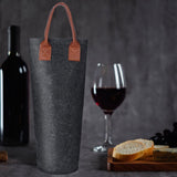 Single Bottle Wine Tote Bag Portable Felt Insulated Padded Thermal Wine Carrier Bag Wine Cooler for Travel Picnic Beach Wine Gifts - Extra Image