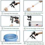 5 in 1 Aquarium Vacuum Gravel Cleaner Fish Tank Cleaning Tools Gravel Vacuum for Aquarium - Top-Down View