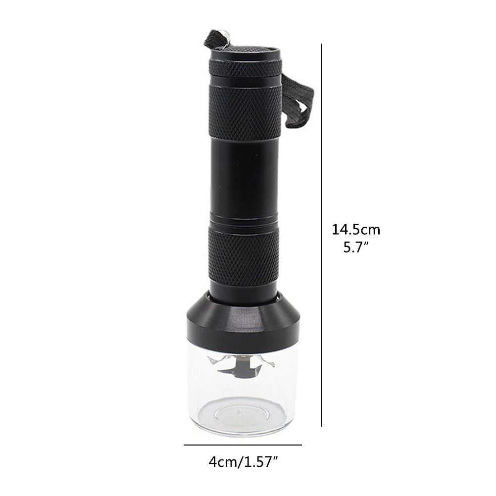 Electric Metal Grinder Flashlight Shaped Aluminum Alloy Herb Grinder Crusher Portable Electric Smart Grinder