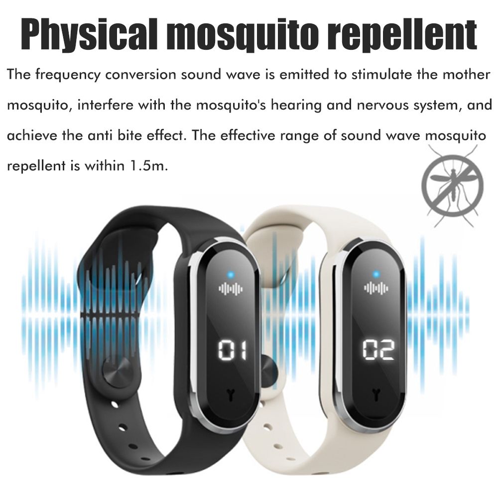 Mosquito Repellent Watch Ultrasonic Mosquito Repellent Bracelet Rechargeable Anti Mosquito Repeller Wristband