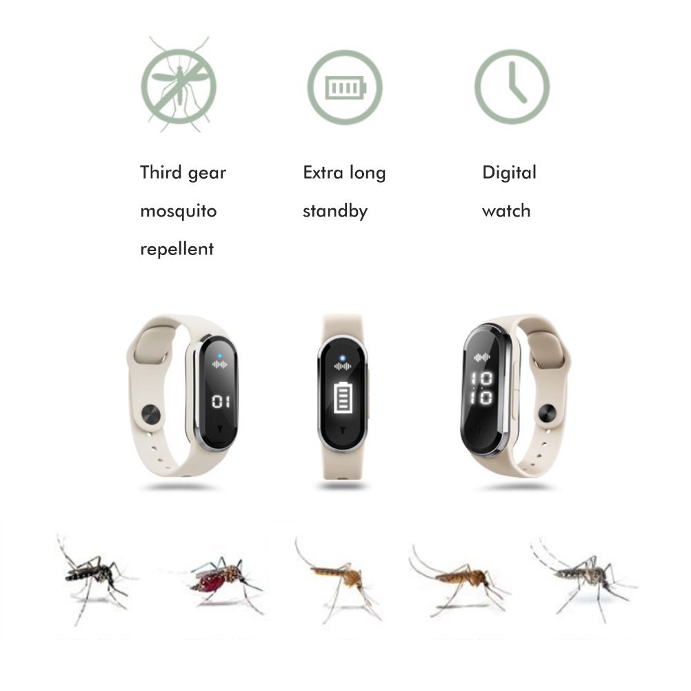 Mosquito Repellent Watch Ultrasonic Mosquito Repellent Bracelet Rechargeable Anti Mosquito Repeller Wristband