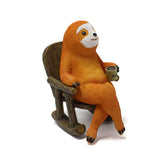 Animal Figurine Sloth on Rocking Chair Resin Miniature Ornament Flower Pot Desktop Garden Home Decoration Resin Crafts