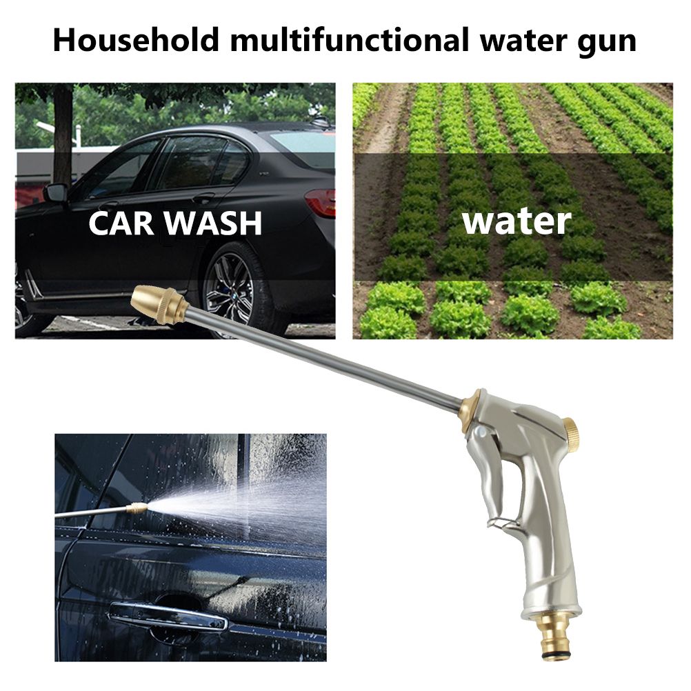 Heavy Duty Metal Water Hose Sprayer Portable Garden Hose Nozzle High Pressure Power Water Tool for Garden Watering Car Pet Washing