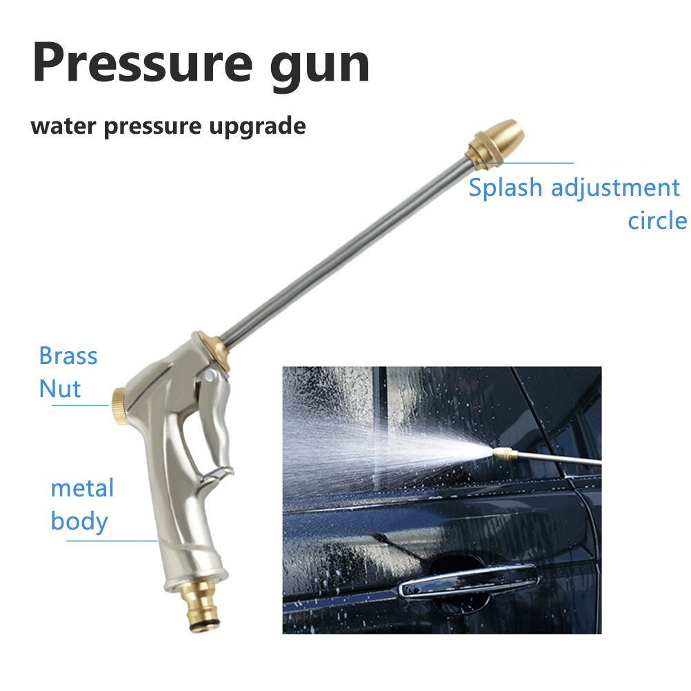 Heavy Duty Metal Water Hose Sprayer Portable Garden Hose Nozzle High Pressure Power Water Tool for Garden Watering Car Pet Washing