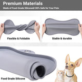 Pet Placemat for Dog and Cat Waterproof Silicone Pet Feeding Pad Non Slip Rollable Mat for Prevent Food and Water Overflow - Rear View