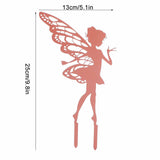Decorative Garden Stakes Fairy Silhouette Metal Yard Stakes Arts Outdoor Garden Decor Spring Decor