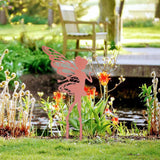 Decorative Garden Stakes Fairy Silhouette Metal Yard Stakes Arts Outdoor Garden Decor Spring Decor - 45-Degree Angle