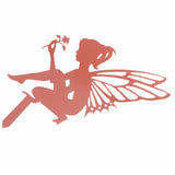 Decorative Garden Stakes Fairy Silhouette Metal Yard Stakes Arts Outdoor Garden Decor Spring Decor - Front View