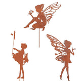 Decorative Garden Stakes Fairy Silhouette Metal Yard Stakes Arts Outdoor Garden Decor Spring Decor
