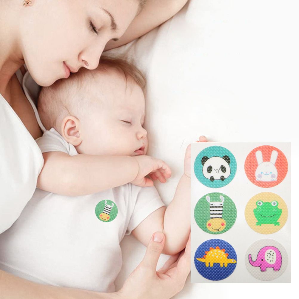 12 Sheets 72Pcs Mosquito Patches Cartoon Non Woven Natural Plant Essential Oil Mosquito Stickers for Kids Adults Summer Outdoor
