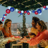 4th of July Decoration Lights 3 Meter 20 LED Independence Day String Lights with Red White Blue Balls Patriotic Patio Light for Patio Party Holiday Decor