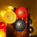 4th of July Decoration Lights 3 Meter 20 LED Independence Day String Lights with Red White Blue Balls Patriotic Patio Light for Patio Party Holiday Decor - Top-Down View
