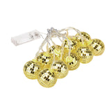 1.8m 10 Lights 5cm Golden Sphere Warm Light Mirror Light String Christmas Lights String Christmas Tree Decoration - Front View