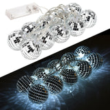 1.8m 10 Lights 5cm Golden Sphere Warm Light Mirror Light String Christmas Lights String Christmas Tree Decoration