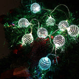 1.8m 10 Lights 5cm Golden Sphere Warm Light Mirror Light String Christmas Lights String Christmas Tree Decoration - Close-Up Angle