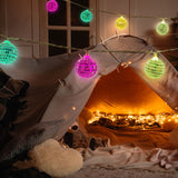 1.8m 10 Lights 5cm Golden Sphere Warm Light Mirror Light String Christmas Lights String Christmas Tree Decoration - Extra Image